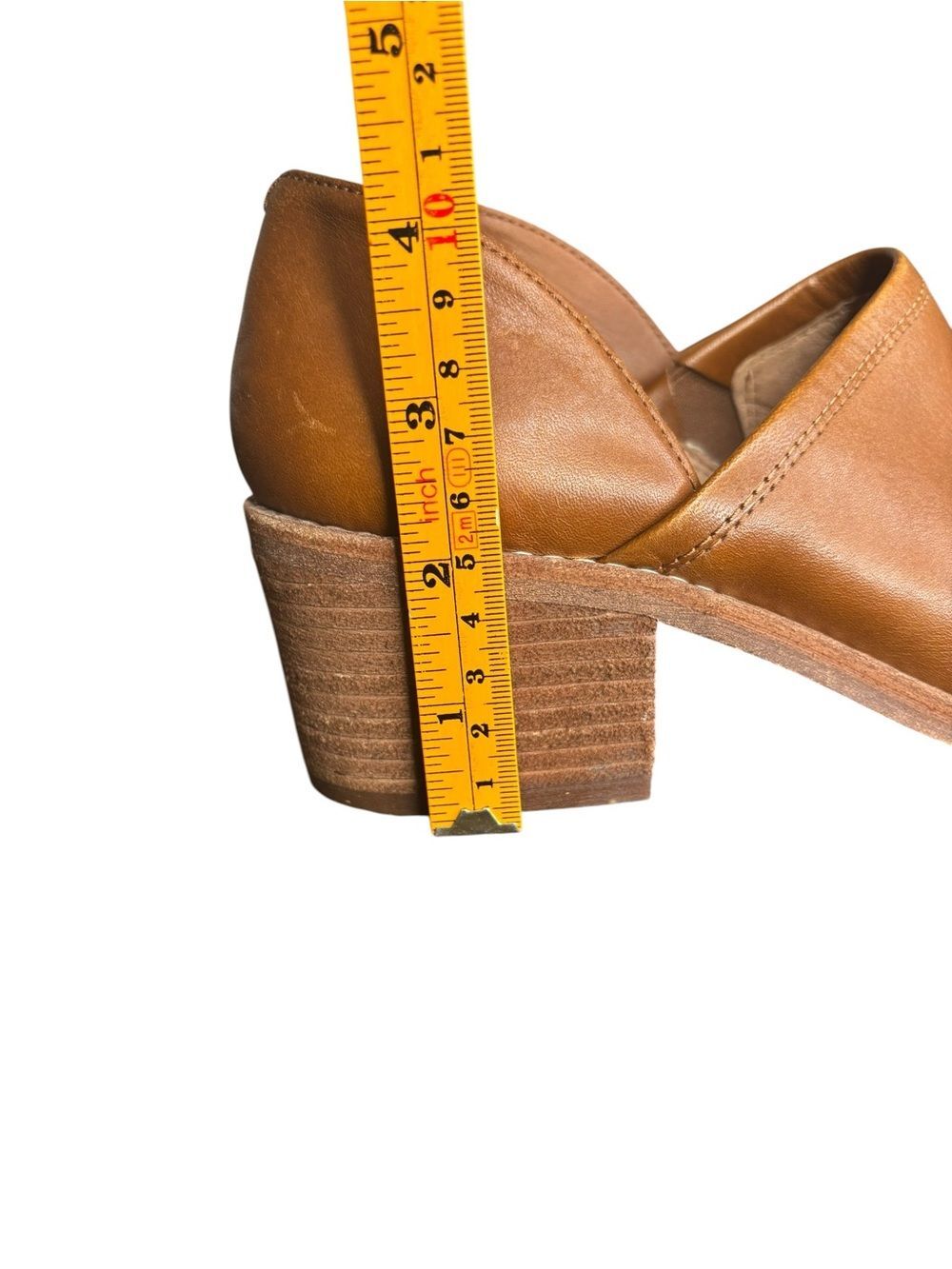 Madewell The Brady Lowcut Booties in English Saddle Block Heel Leathet Size 6.5 - Picture 10 of 10